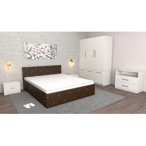 Dormitor Milan Wenge Alb cu...