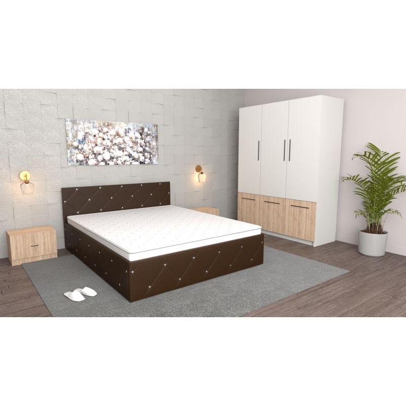 Dormitor Milano Wenge Sonoma cu Dulap...