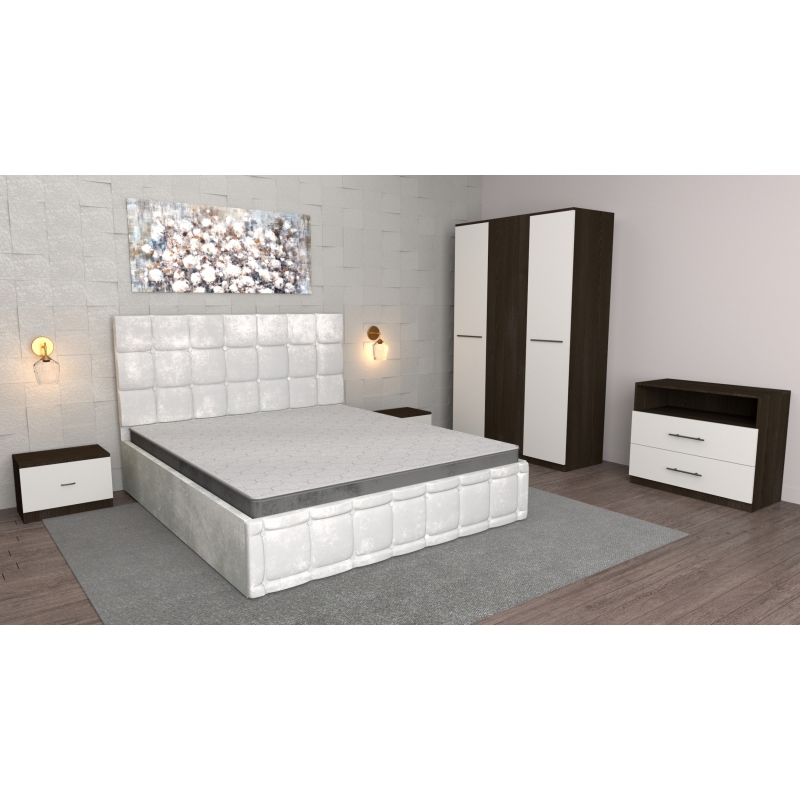 Dormitor Regal Alb Wenge cu Comoda...