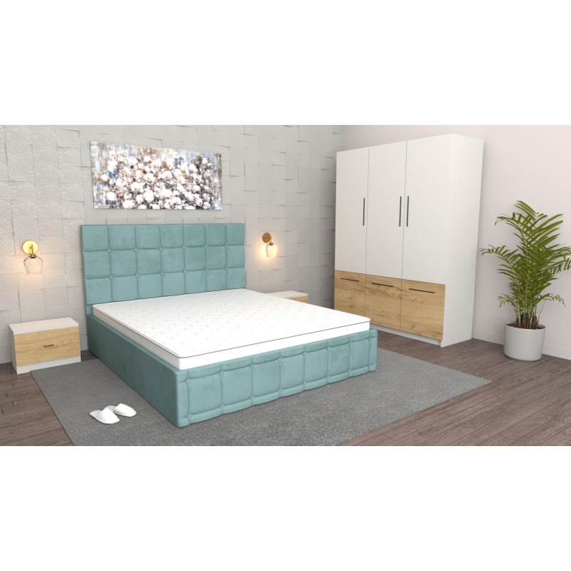 Dormitor Regal Turcoaz Oak Craft cu...