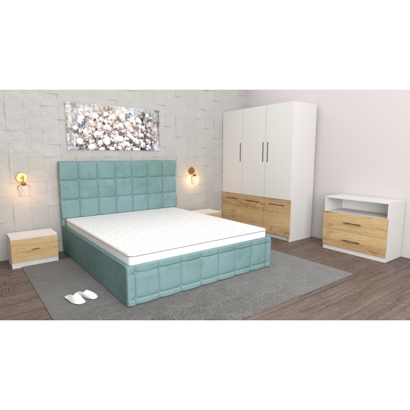 Dormitor Regal Turcoaz Oak Craft cu...