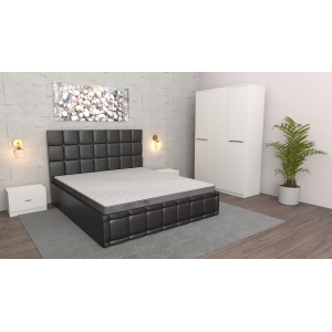 Dormitor Regal Negru Alb Cu...