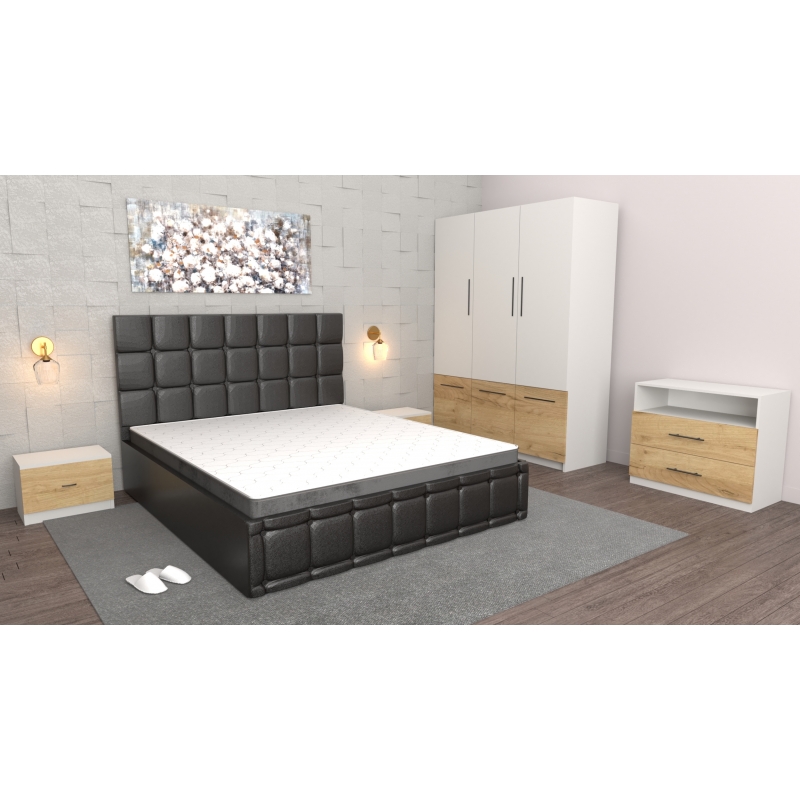 Dormitor Regal Negru Oak Craft cu...