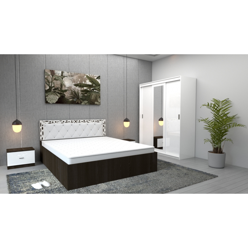 Dormitor Royal Wenge Alb cu Dulap...