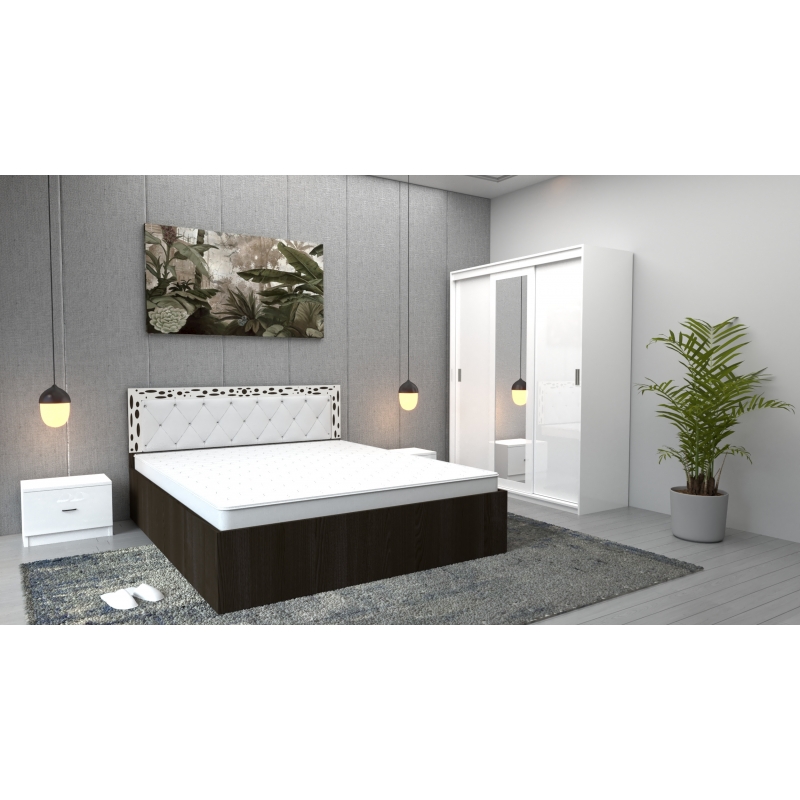 Dormitor Royal Wenge Alb cu Dulap...