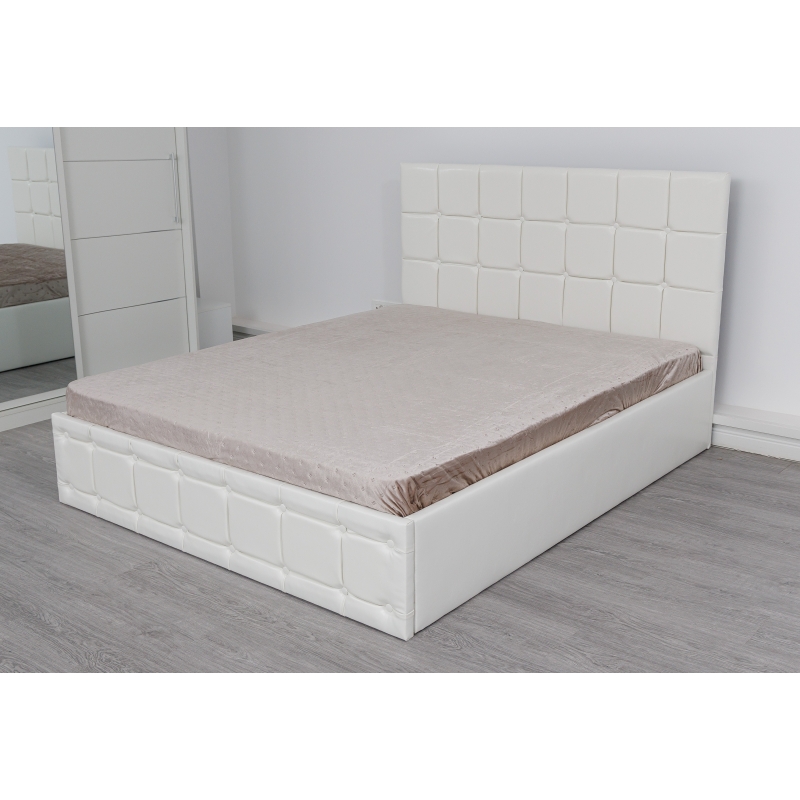 Pat Regal Alb tapitat 180x200 din...