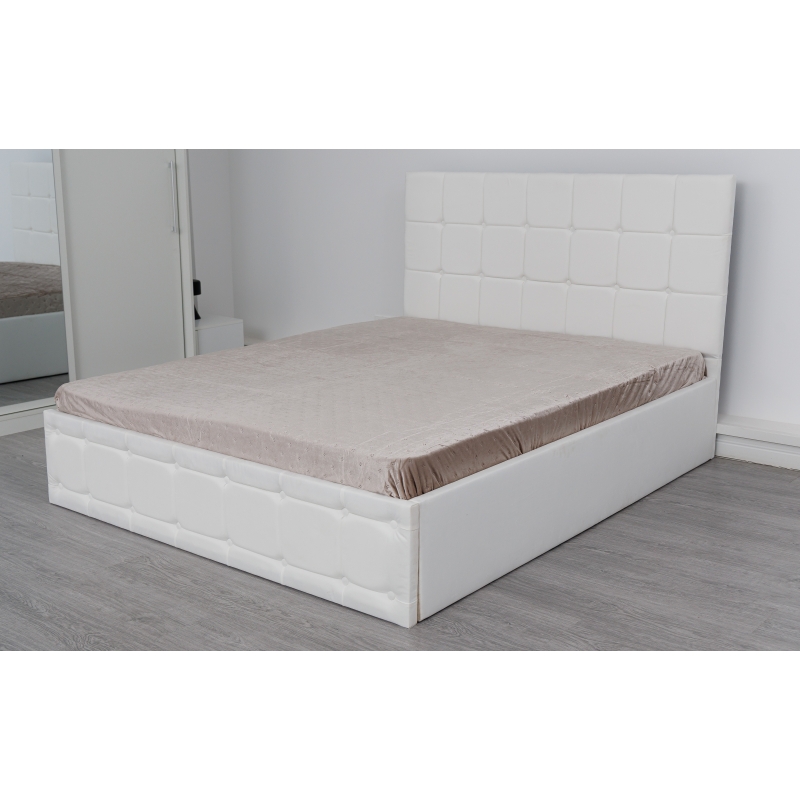 Pat Regal Alb tapitat 160x200 din...