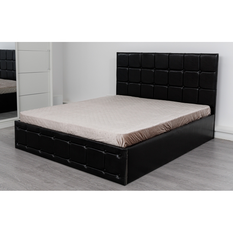 Pat Regal Negru tapitat 160x200 din...