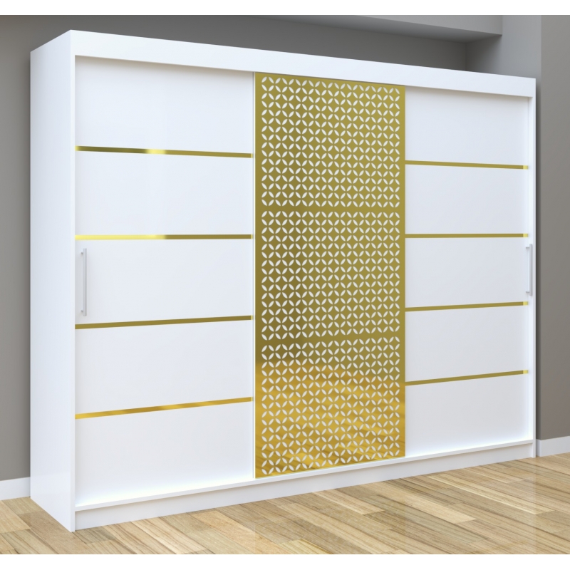 Dulap Dormitor Matei Gold 250 cm Alb...