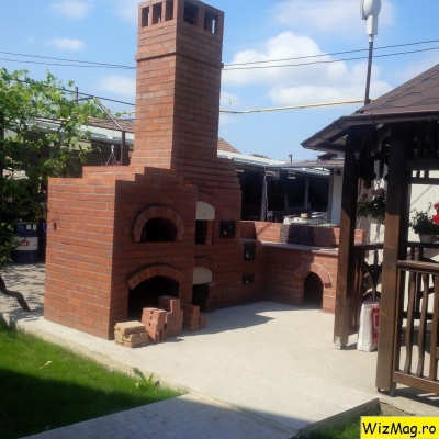 Gratar de curte din caramida cu plita si cuptor