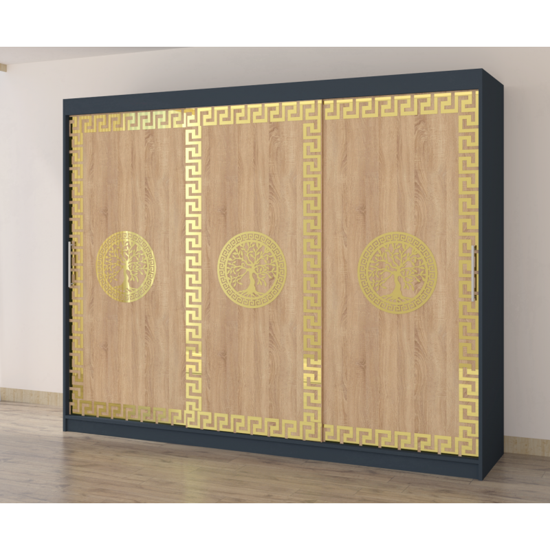 Dulap Dormitor Clara Gri 250 x 200 cm...