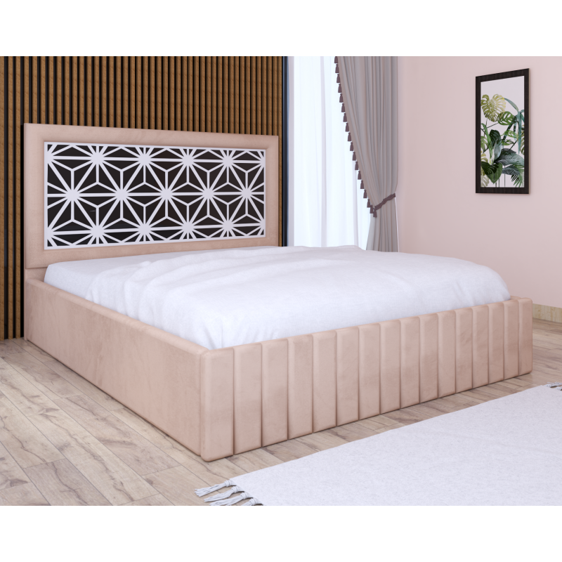 Pat Tapitat Stefan Cod102 Crem Cu Saltea
