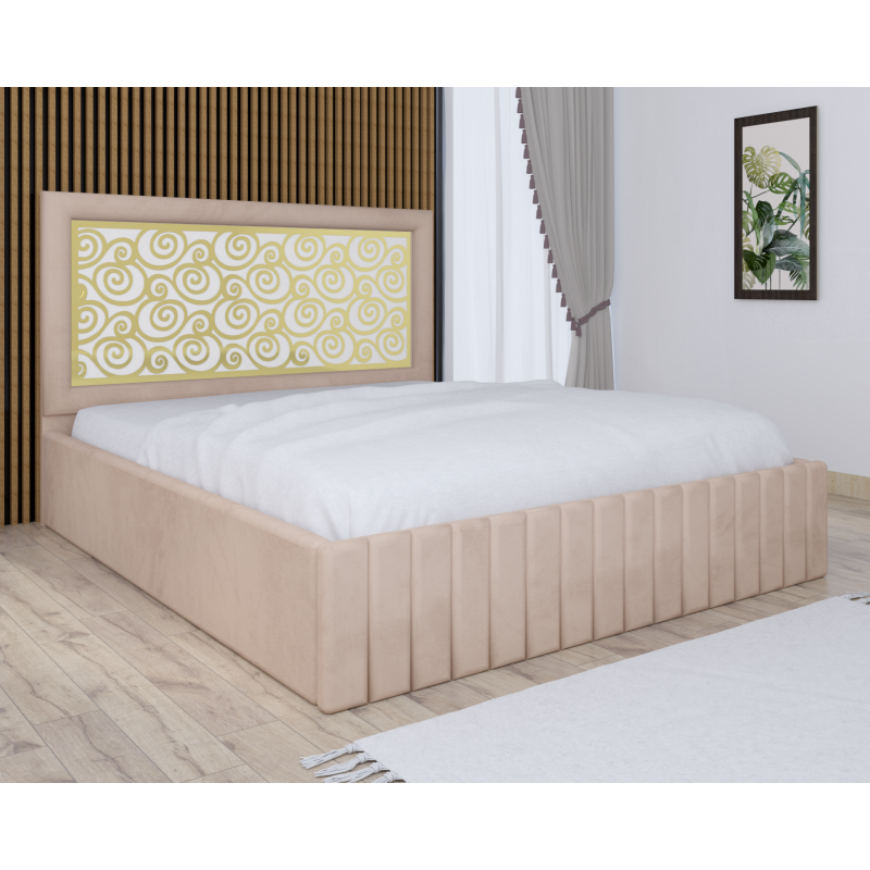 Pat Tapitat Stefan Cod128 Crem Cu Saltea