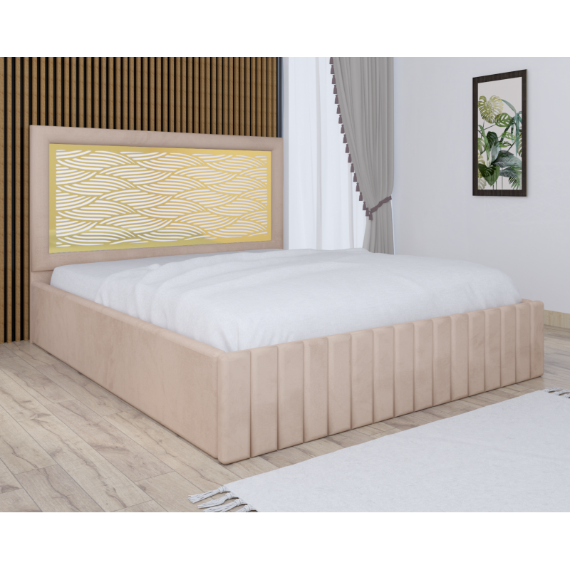 Pat Tapitat Stefan Cod140 Crem Cu Saltea