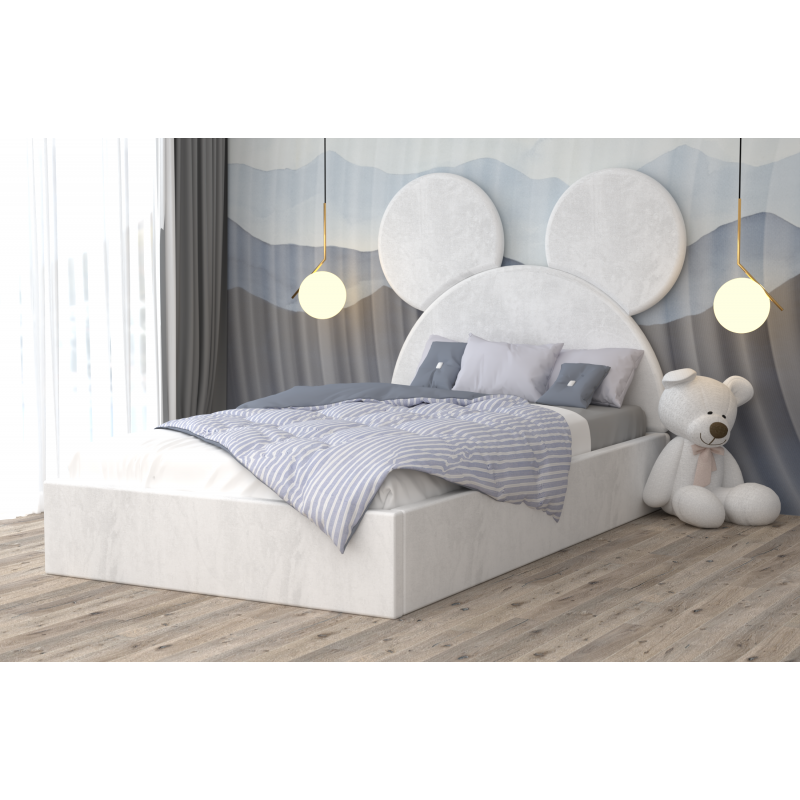 Pat Tapitat Mickey Alb Alb cu Somiera...