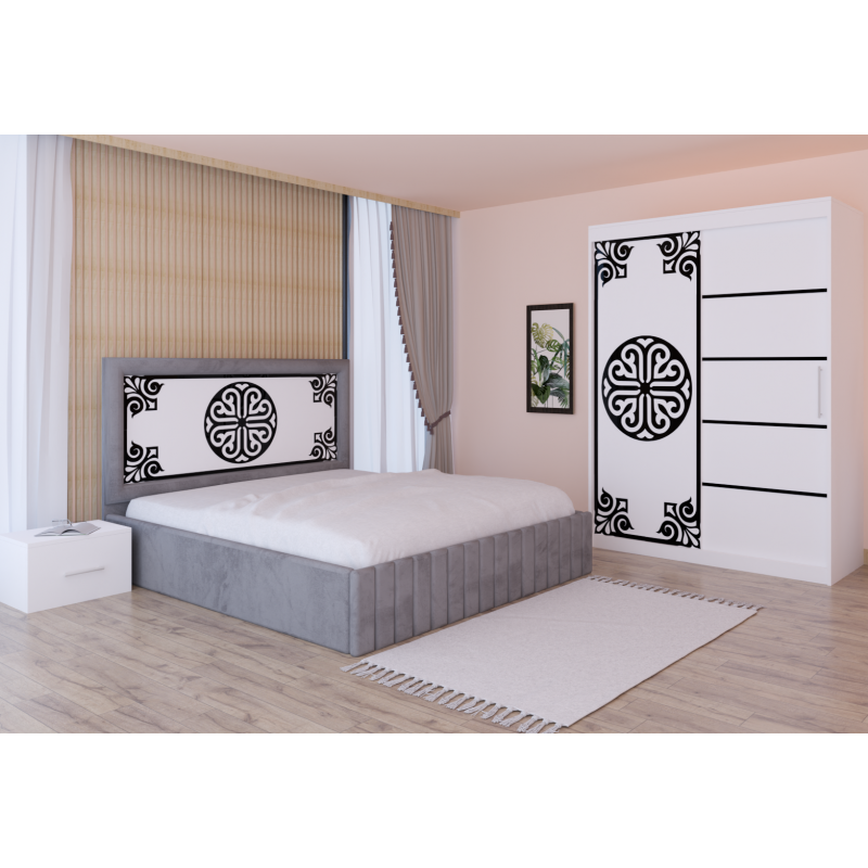 Dormitor Stefan Alb COD115  Cu Pat...