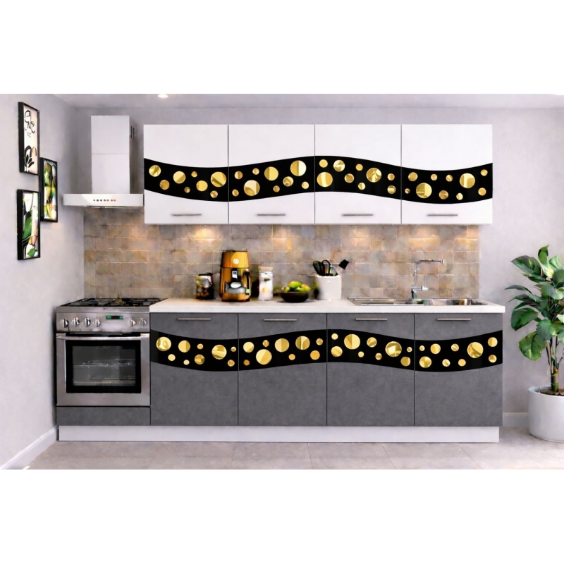 Bucatarie Madrid 200 cm Gri Alb...